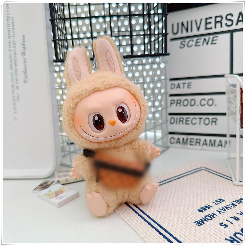 First, Second, and Third Generation Labubu Doll Clothes & Accessories Set: Includes 17cm and 10cm Doll Clothes, Crossbody Bag, and Hair Clip.