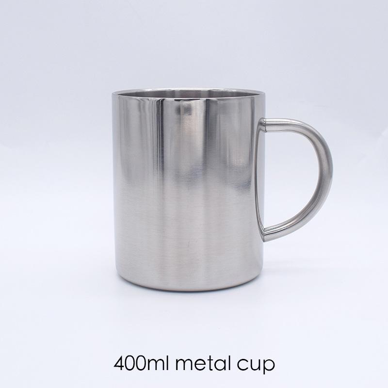 

14 унцій двошарова кавова чашка гальванічне покриття золото мідь нержавіюча сталь кружка настільна офісна питна вода проста 400ml