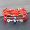 3Pcs/set Classic Braided Bracelet Elephant Evil Eye Metal Pendant Handmade Adjustable Bangles Pulsera Chain Jewelry Valentine