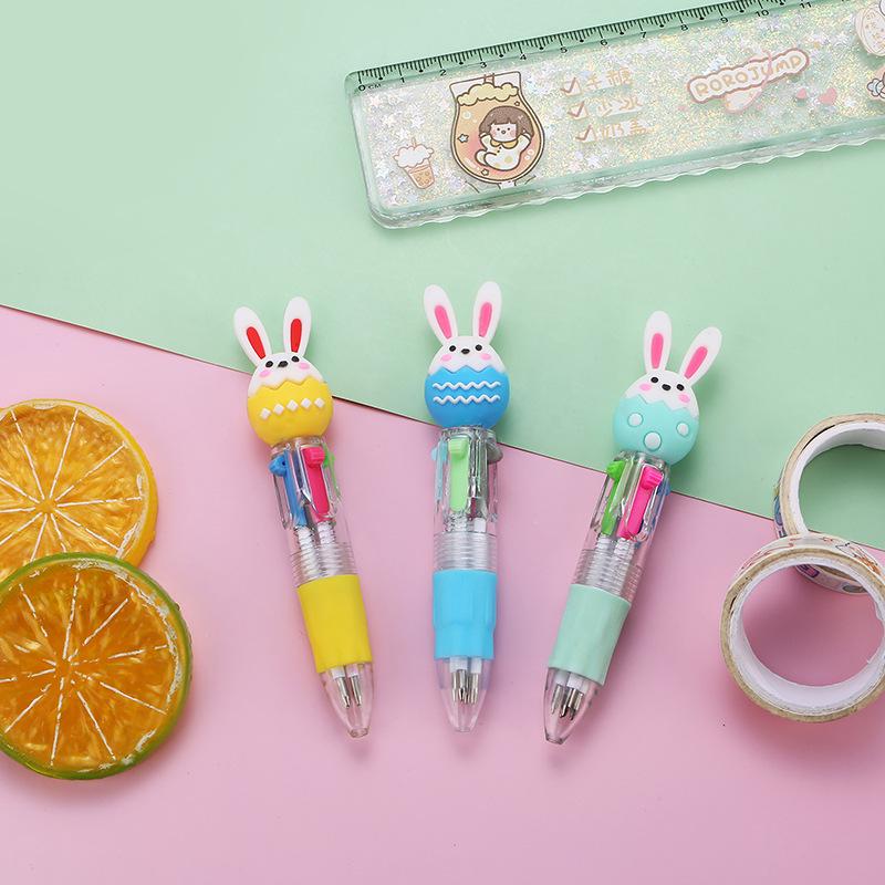 Korean Cute Animal Head 4-Color Click Ballpoint Pen