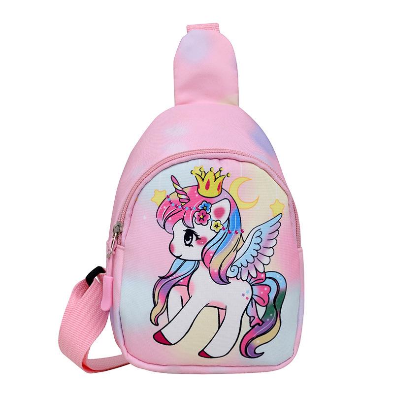 Kids' Rainbow Unicorn & Dinosaur Print Crossbody Bag for Outings