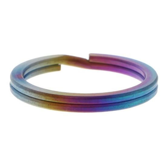 1 st titanmetall nyckelring Lättviktig Rostfri nyckelring Rund Hängande Cirkel