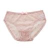 Sexy Mid Waist Mesh Girl Cotton Crotch Lace Printed Briefs Women Intimates Bow Panties Heart