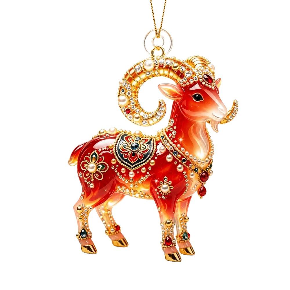 Acrylic Goat Hanging Ornament 2D Flat Animal Hanging Decoration Goat Pendant  Shop Window Display
