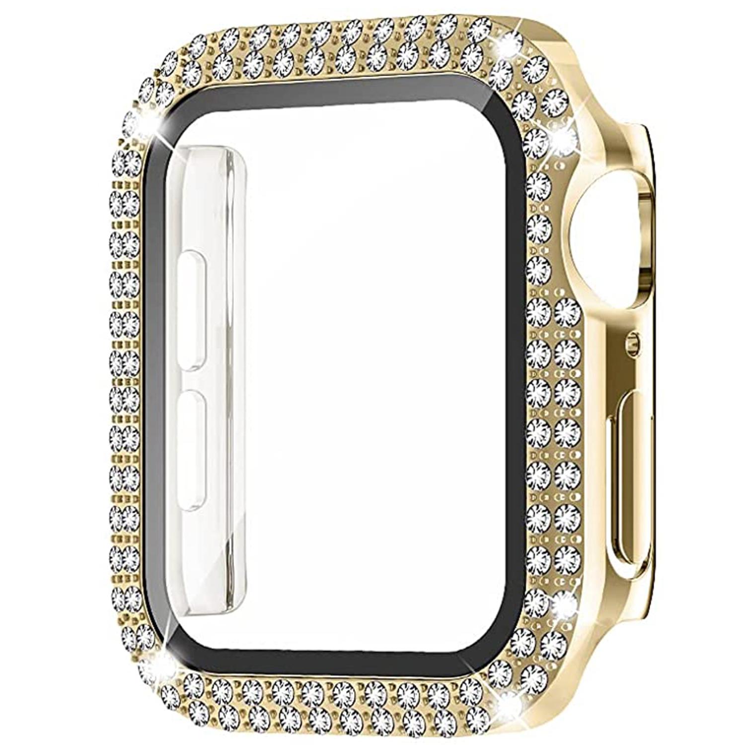 

Diamond Cover For Apple watch Case 45mm 41mm 44mm 40mm 38mm 42mm Закаленное стекло Bumper Screen Protector iWatch series 9 7 SE 6 8 5 45mm