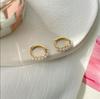 Korean Minimalist Pearl Hoop Earrings: 2022 Elegant Niche Design, High-End Women's Studs