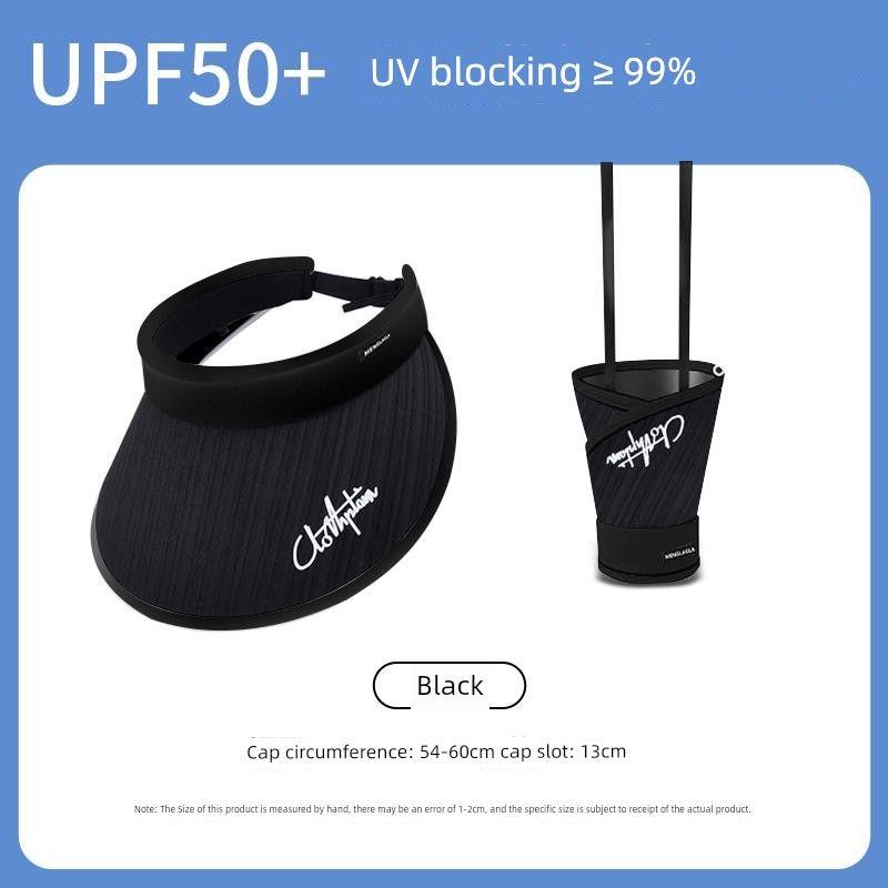 

Sun Protection Hat Summer Women Sun Hat Air Top Sun Hat Storage Vinyl UV Protection Outdoor Air Top Hat for Travel UPF50 + [black] UV double sunscreen Default Size