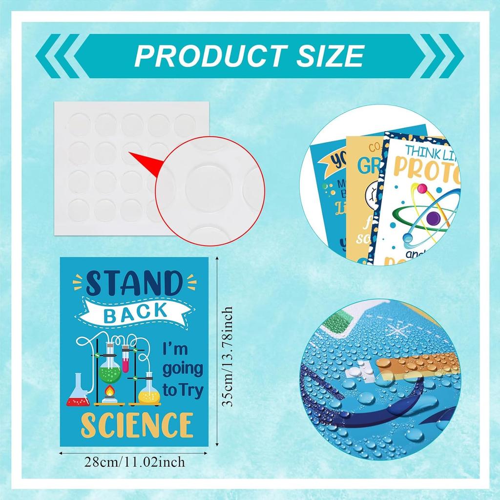 Zonon 10 Pcs Science Classroom Decoration Banner and Poster for Teachers Scientist Bulletin Board Set Posters Science Lab Cutout for Elementary