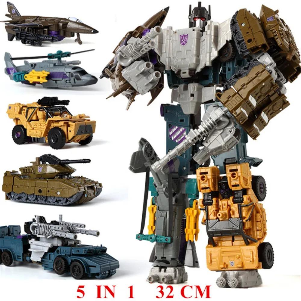 Haizhixing 5 IN 1 Transformation Robot Car Toys Anime Devastator Aircraft Tank Model KO Boys Truck Collection Kid Adult Gift