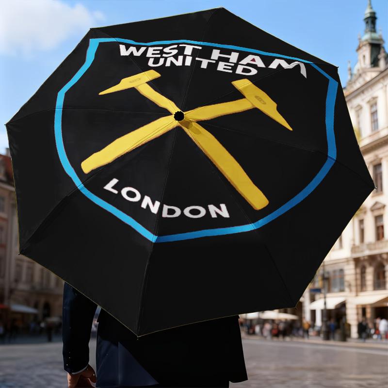 1PC West Football Printed Umbrella Folding umbrella, automatic umbrella 8-Frame for Travel, camping Fan gifts Christmas Gifts