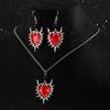 Zinc Zinc Alloy Black Necklace Earring Set Luxury Dangle Earrings Set Thorn Love Pendant Necklace  Gift