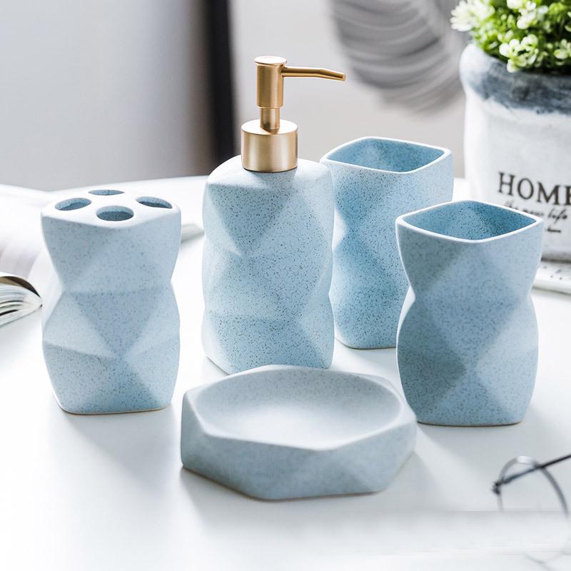 Buy Nordic Ceramic Bathroom Products Simple FivePiece Soap Dish