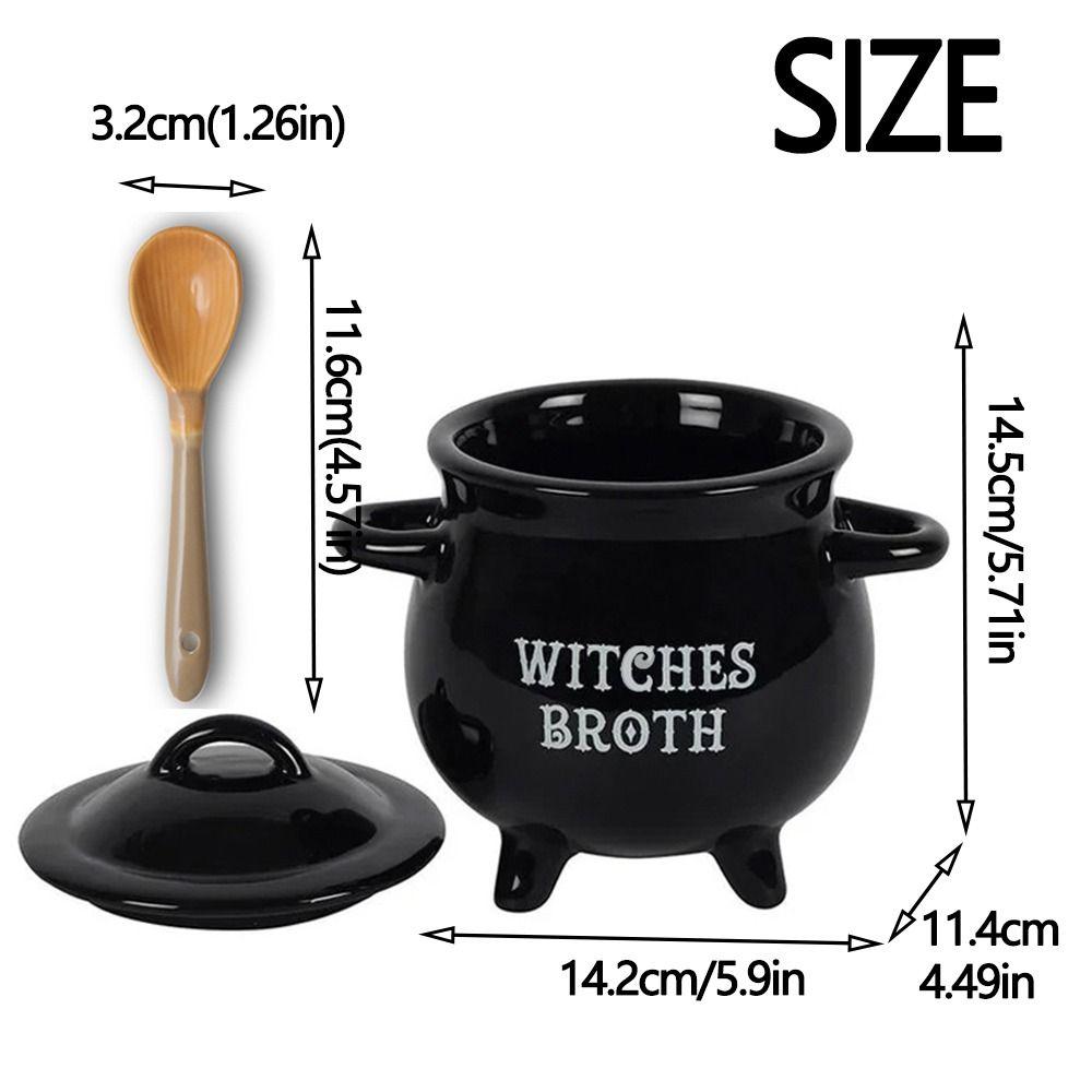 Decorative Witch Soup Bowl Black Witch Potion Cup Durable Witch Sugar Canister Kids