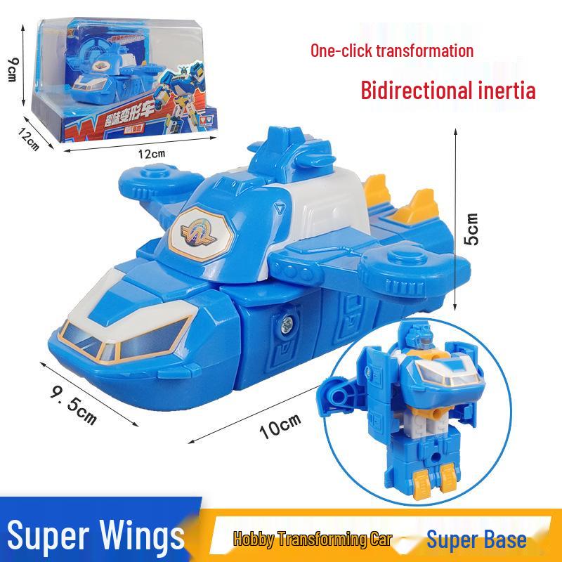 Super Wings 13-Piece Mini Transforming Robot Set: Jett, Big Strong, Jin, and Mighty Little Wing Toys