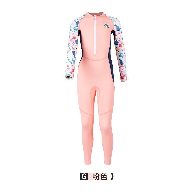 

Children s Swimsuit Sun-blocking One-piece Diving Suit Long-sleeved Quick-drying Jellyfish Small Medium-sized Children L розовый