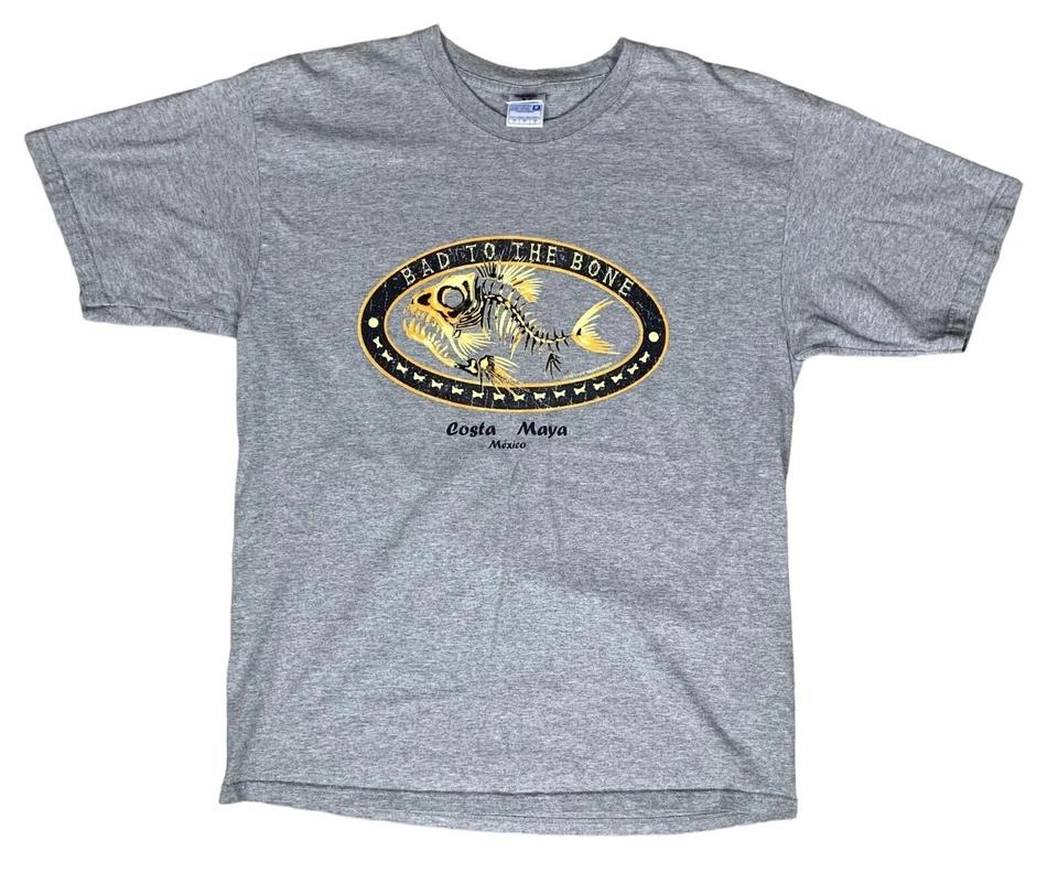 Bad to the Bone Costa Maya Mexico T-Shirt Size Large XL