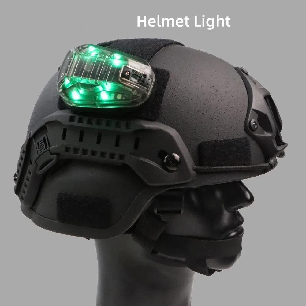 Waterproof Sports Helmet Light Multi-Color Helmet IR Lamp Safety Helmet Flashing Light  Hiking
