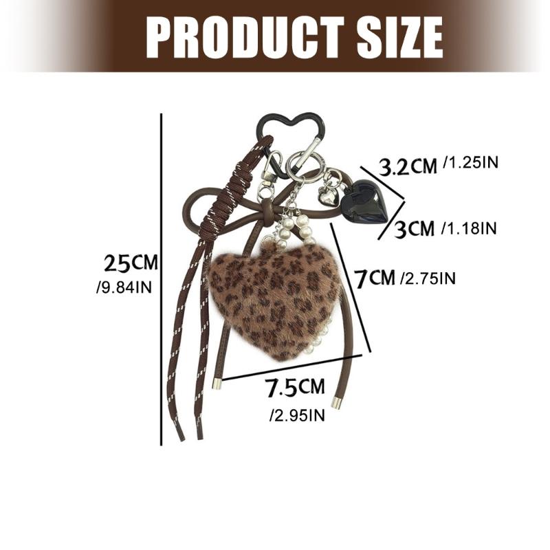 Braided Rope Keychain Star Plush Heart Bag Pendant Charm Fashion Backpack Accessories for Handbag,Purse Decorations