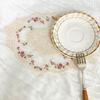 European Style Lace Embroidered Coaster Oval Coffee Drink Pad Dining Table Cover  for Home Decor