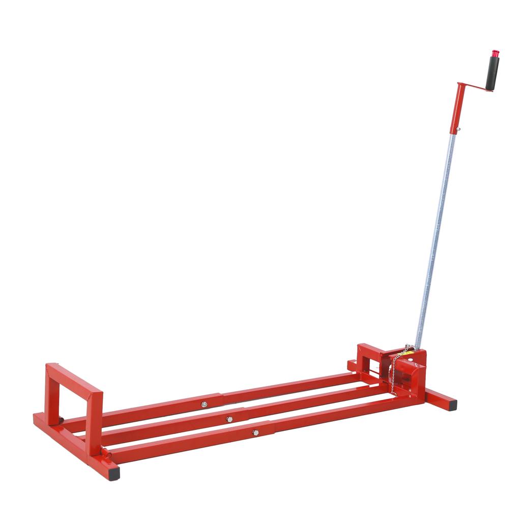 Mower Repair Stand, Foldable Heavy-Duty Steel Lift Platform, 400 kg Lifting Capacity, Telescopic Cart with Handle for Manual and Power Tool Use, Red