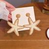 Starfish Raffia Woven Earrings Women's Vacation Style Light Luxury Stud Earrings Retro Earrings