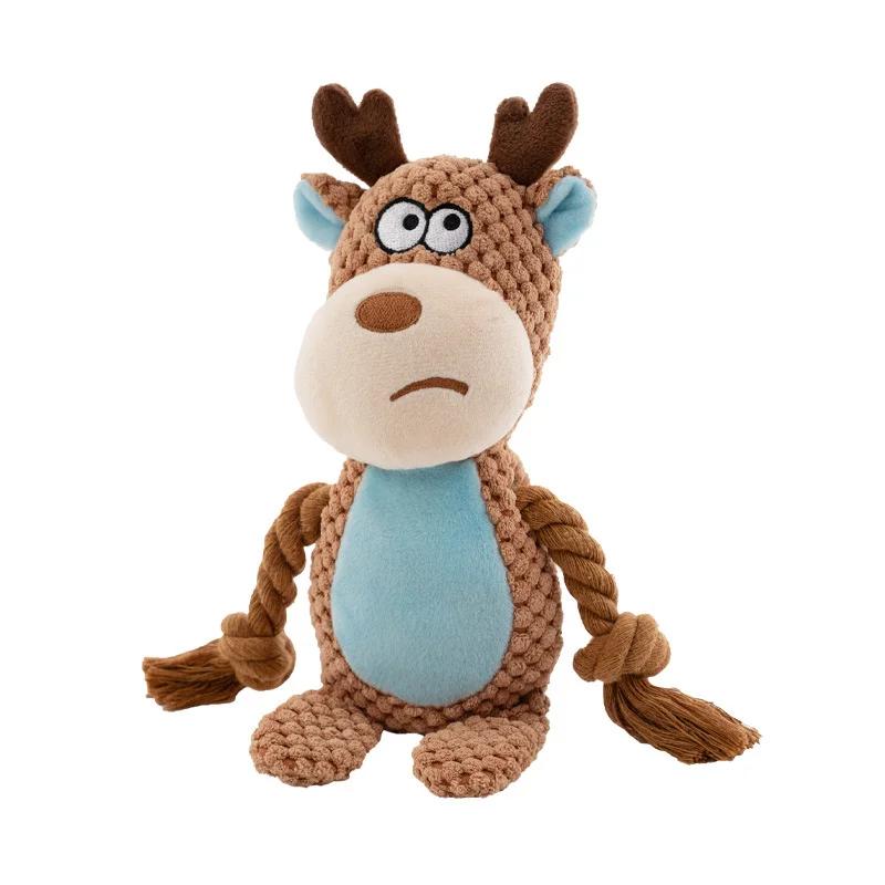 Indestructible Dog Chew Toy with Squeaker Stuffed Raw Small Joint Plush Bite Resistant Puppy Toys for Aggressive Chewers Long