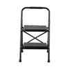 2 Step Ladder, Folding Step Stool with Wide Anti-Slip Pedal and Comfort Handgrip, Lightweight 272 kg Capacity Portable Steel Ladder, Multi-Use for