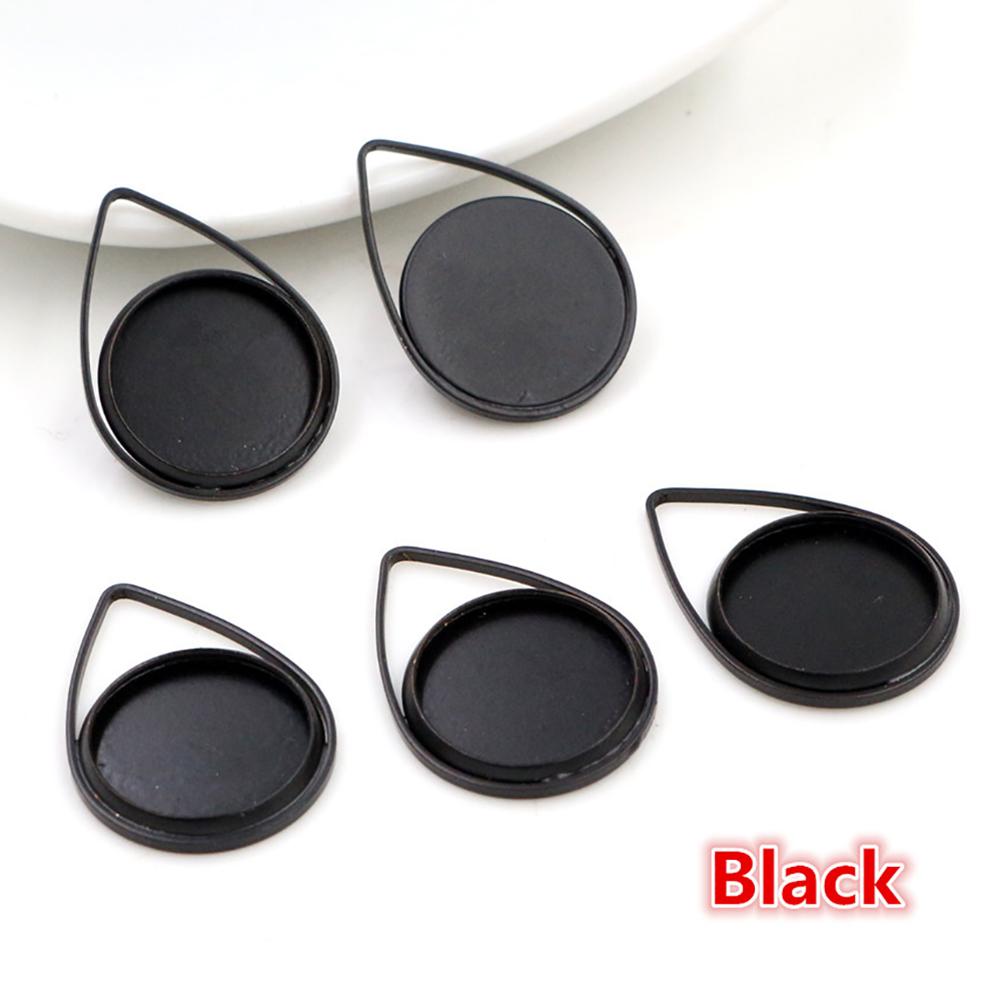 20pcs 12mm Inner Size Simple Pendant Cabochon Cameo Blank Base Setting Bezel Tray Charm for Earrings Bracelet Necklace Findings 