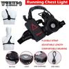 2PCS Outdoor Exercise Lighting Lamp USB Charging Chest Lamp Riding Lamp Mountain Climbing Camping Lamp Night Running Lamp