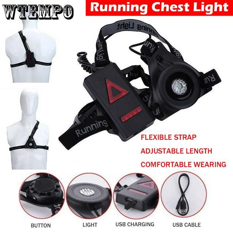 2PCS Outdoor Exercise Lighting Lamp USB Charging Chest Lamp Riding Lamp Mountain Climbing Camping Lamp Night Running Lamp