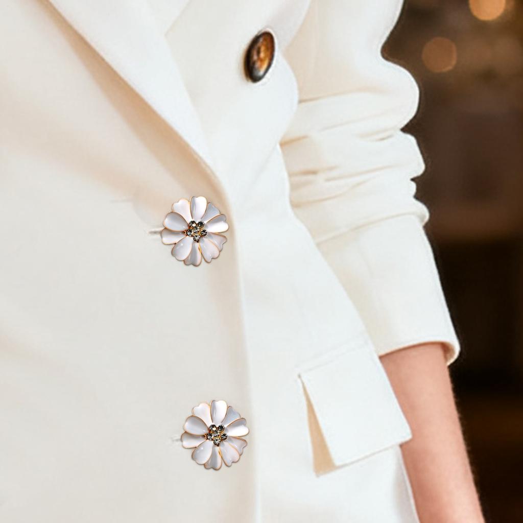 DIY Button Covers Rhinestone Flower Shaped Decoration for Jeans Shirt Blouse Clothing Sewing Fashion Accessories Fabric Decor