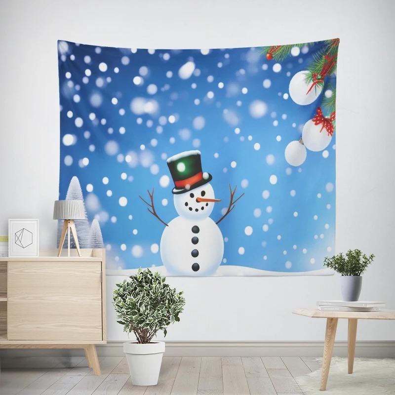 

Новогодний рождественский снеговик подарочная коробка узор гостиная спальня декоративный гобелен 100x75cm
