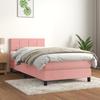 VidaXL Divan Bed with Mattress Pink 100x200 Cm Velvet - Model 3141292
