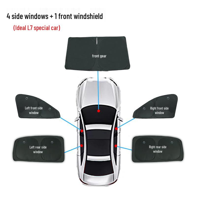 Ideal L7 Car Window Sunshade: Opaque Sun Protection & Insulation for Camping Privacy