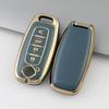Nissan Car Key Cover - Gold Edge Protective Shell with Full Wrap and Buckle