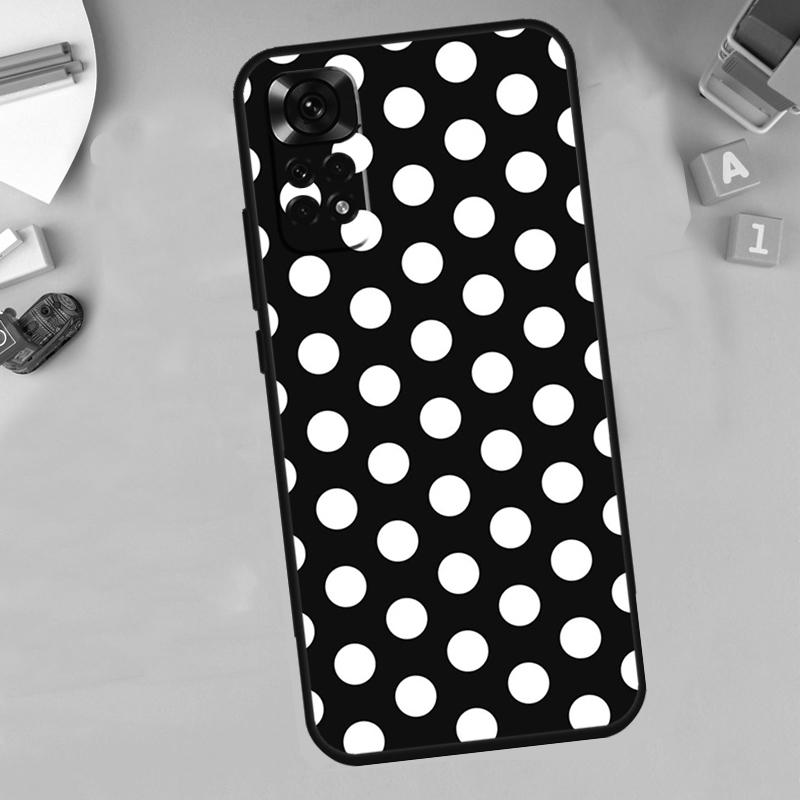 Black And White Polka Dot Funda For Xiaomi Redmi Note 12 Turbo 8 9 10 11 Pro 8T 9S 10S 11S 12S Redmi 10C 9C 12C Case