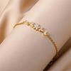 Fashionable Leaf And Flower Bracelet Handcrafted Zirconia Bracelet Highlighting Flower and Leaf Patterns for Women
