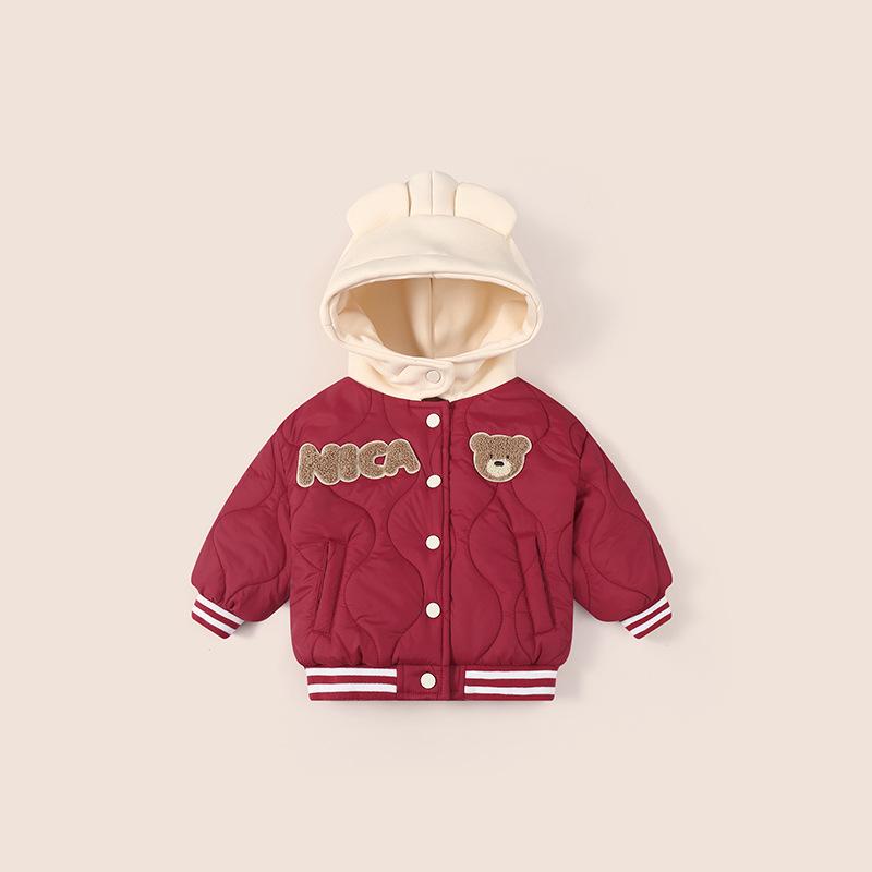2026 Spring Baby Fleece-Lined Cotton Jacket - Machine Washable, Unisex One-Piece for Boys & Girls