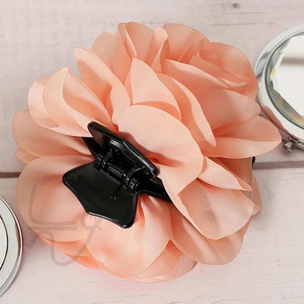 NeulWAYS Chiffon Flower Hair Clip Peach Hair Accessory Hair Clip