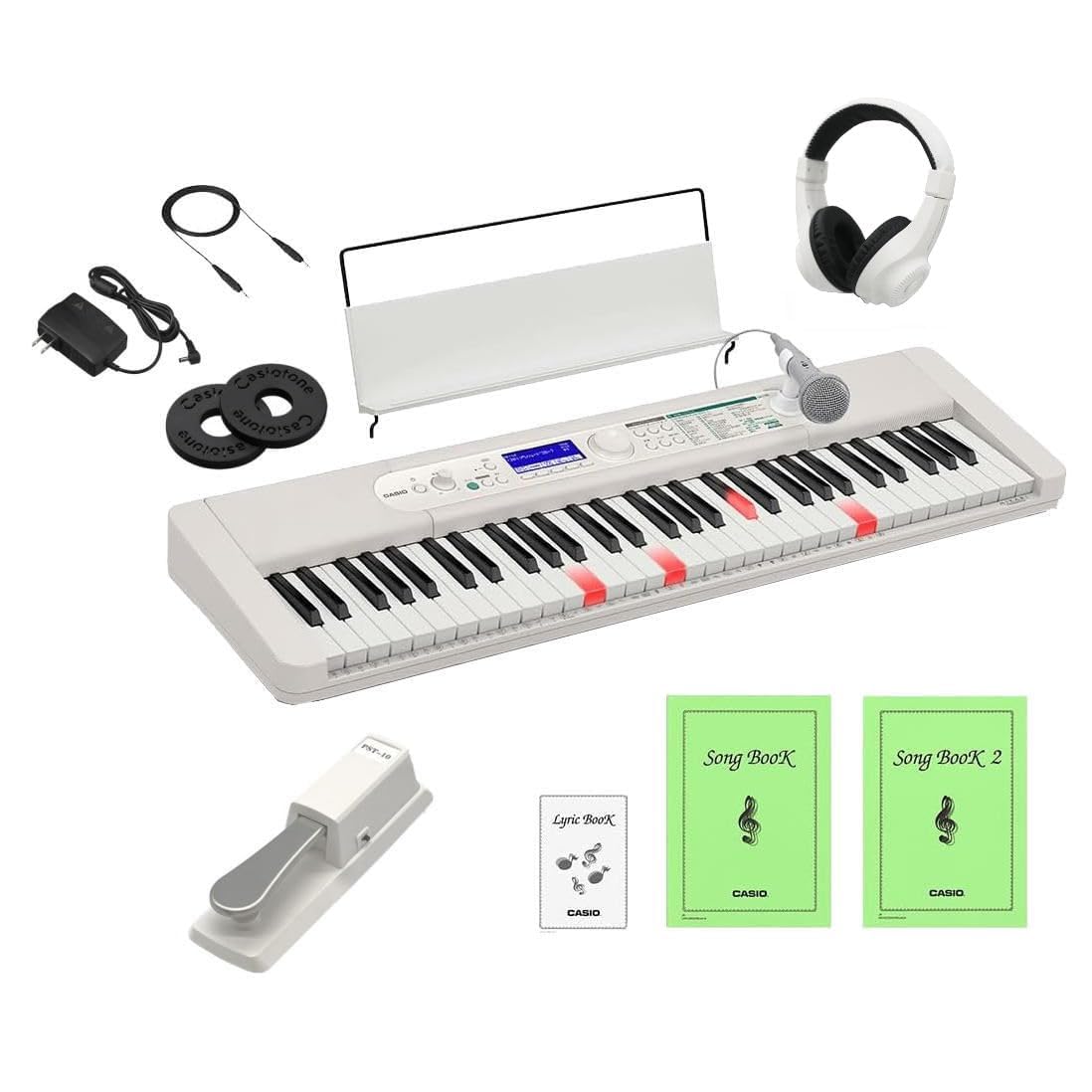 

Casio Optical Navigation Keyboard Электронное пианино Электронный музыкальный инструмент 61 клавиша LK530 Нотная тетрадь Пюпитр [Набор опций] LK-530 [Микрофон белый