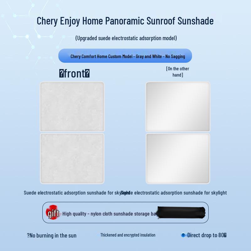Chery 23 Models Sunroof Electrostatic Sunshade - Heat Insulation & Privacy Protection for Shuxiangjia