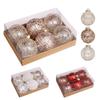Exquisite 8cm Christmas Ornaments: Set of 6 Transparent Color-Painted Balls In Gift Box for Tree Decoration