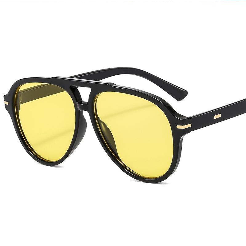 Luxury Brand Oversized Pilot Sunglasses Women 2025 Trend Punk One Piece Designer Vintage Sun Glasses Black Yellow Elegant Shades