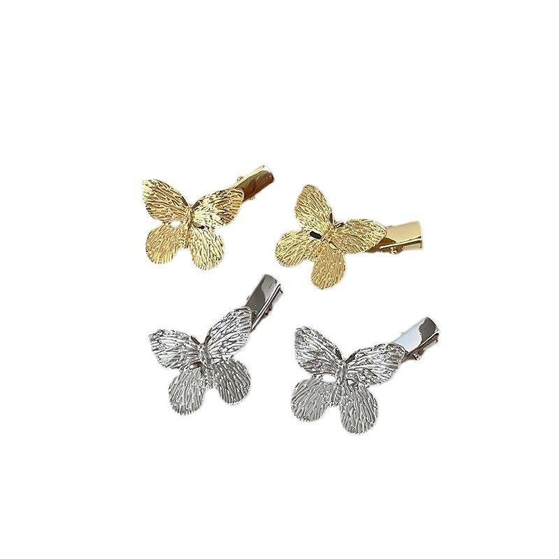 Retro Niche Butterfly Liquid Metal Hairpin Female Sweet Cool Simple Personality Versatile Temperament Fashionable Side Clip Hair Accessories