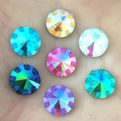 12mm 60PCS Round Crystal Resin Rhinestones Trim Flatback Stones and Crystals Crafts Scrapbook Wedding Decoration Gems -A25