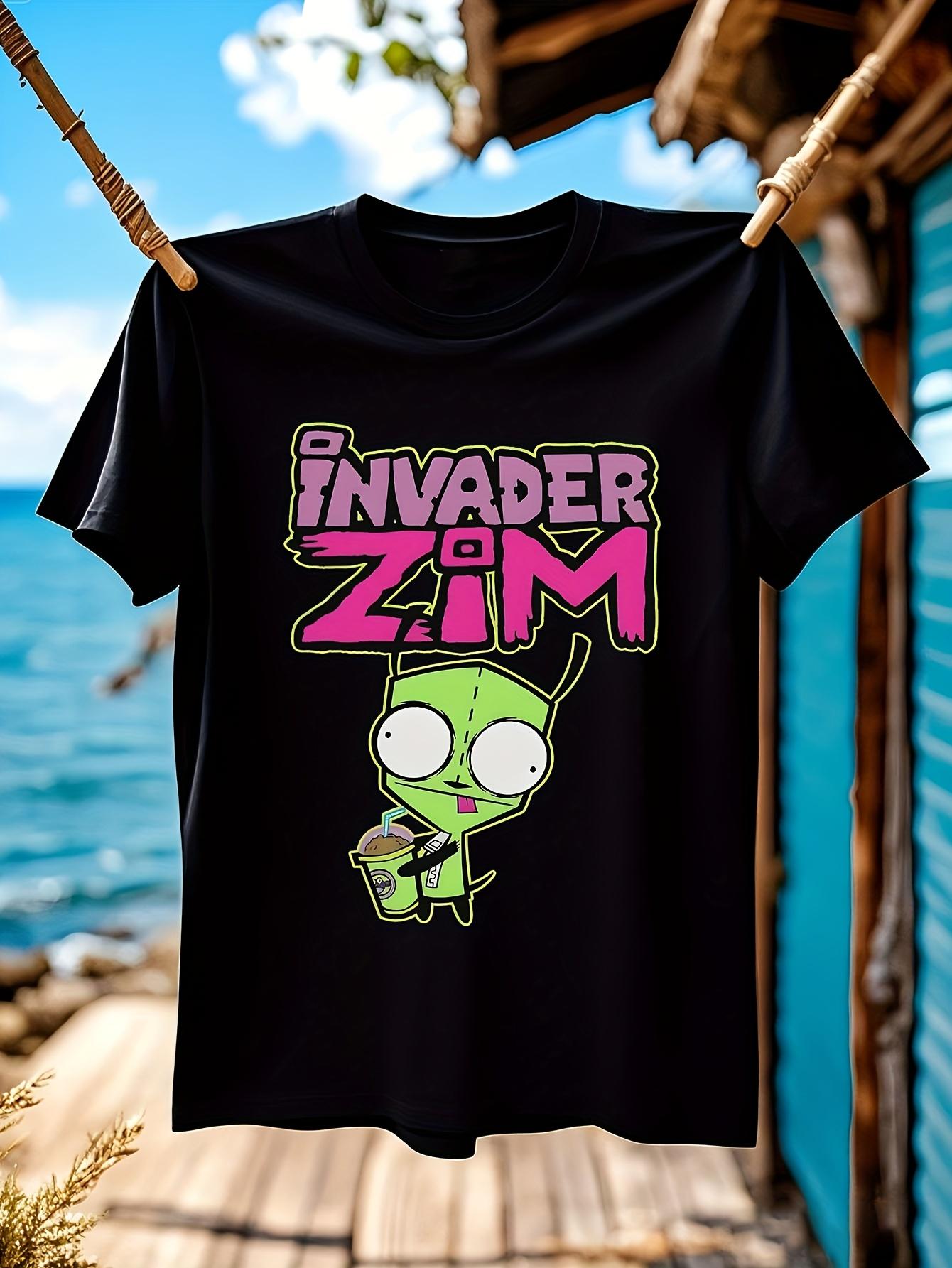 

Funny Invader Zim GIR Snacking Portrait Cotton T-shirt XXXXL