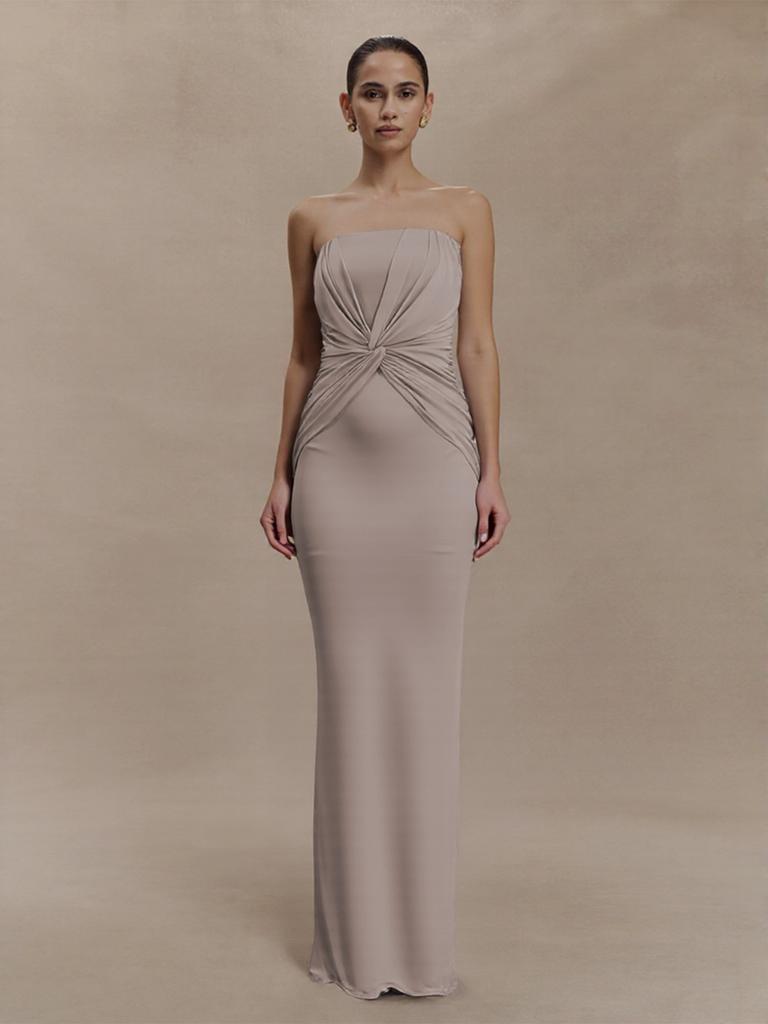 New popular gentle tube top fish tail European and American style waist kink slim women's long evening dress dress