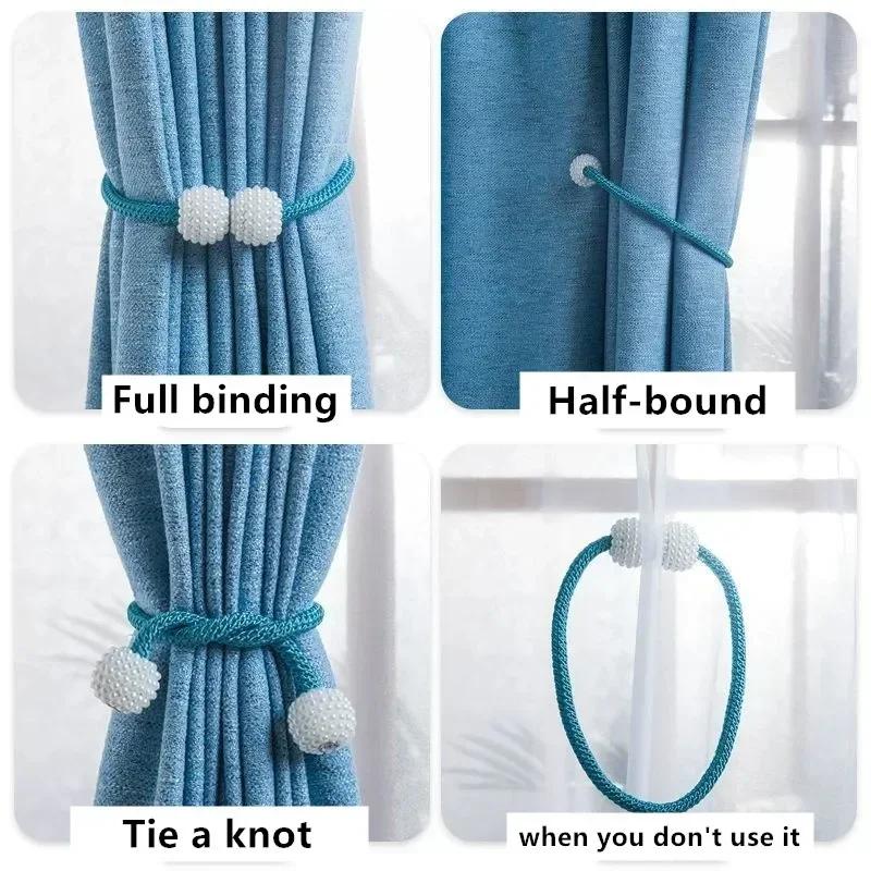 Magnetische Vorhang-Clips mit Perlen, Schnalle, Vorhanghalter, Haken, hängende Kugel, magnetische Raffhalter, Vorhang-Zubehör für Zuhause