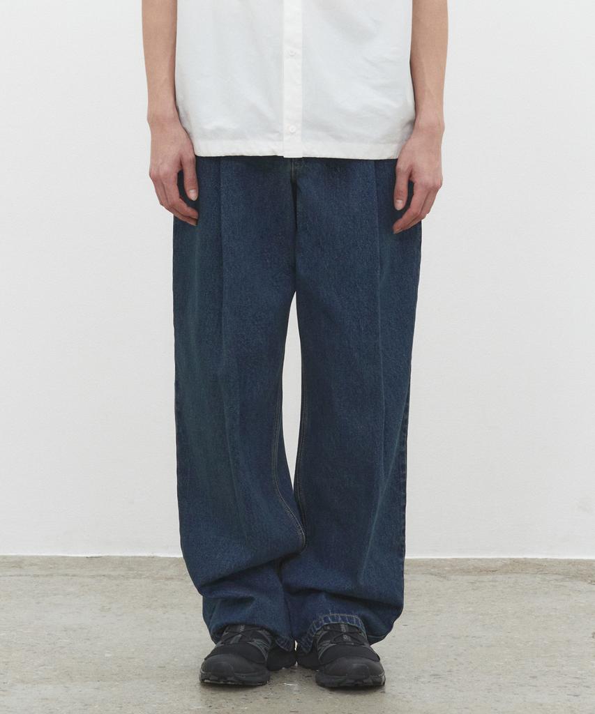 DECET Deep Pleats Wide Jeans Dcpt030Ylblue