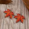 Autumn Maple Leaf Dangle Earrings Orange Earrings Novelty Plant Jewelry for Women and Girls Nature Series Present
